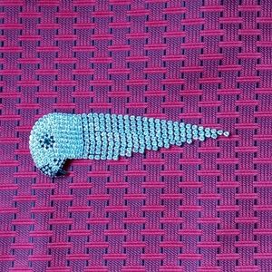 Clear Rhinestone Parrot Fringe Brooch